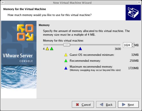 New Virtual Machine Wizard Memory